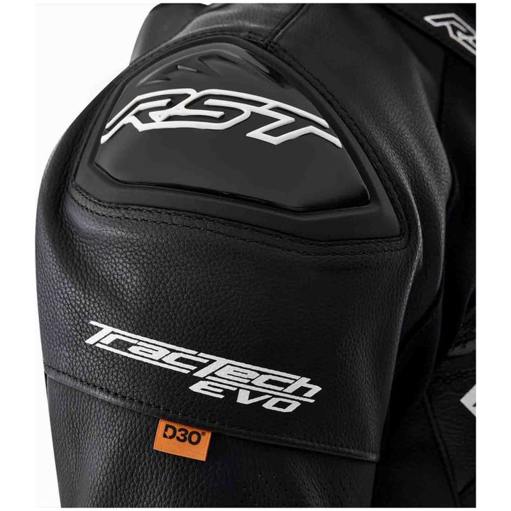 MC-Jakke Tractech Evo D3O Læder Sort Hvid RST XXL – billede 13