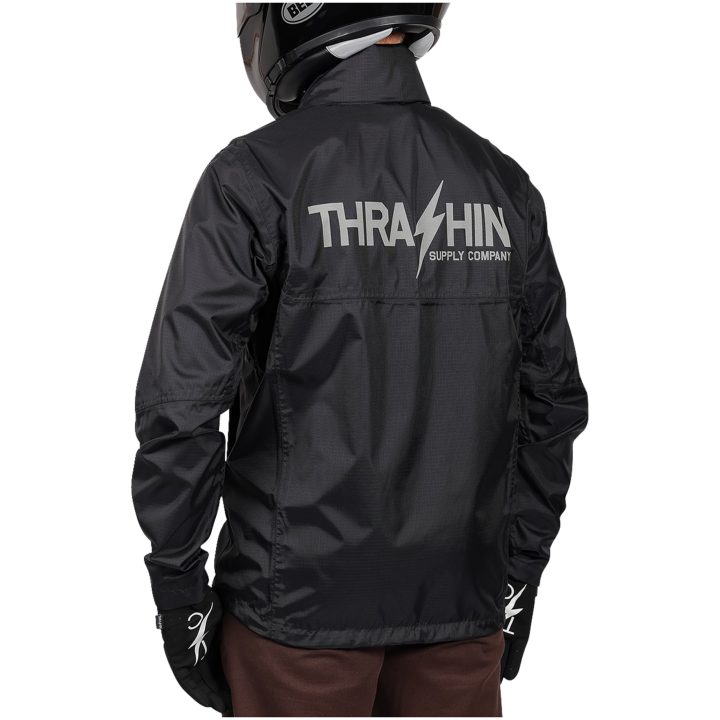 MC-regnjakke Mission Vandtæt Sort THRASHIN SUPPLY CO. Vandtæt – billede 4