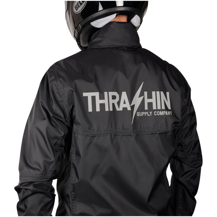 MC-regnjakke Mission Vandtæt Sort THRASHIN SUPPLY CO. Vandtæt – billede 6