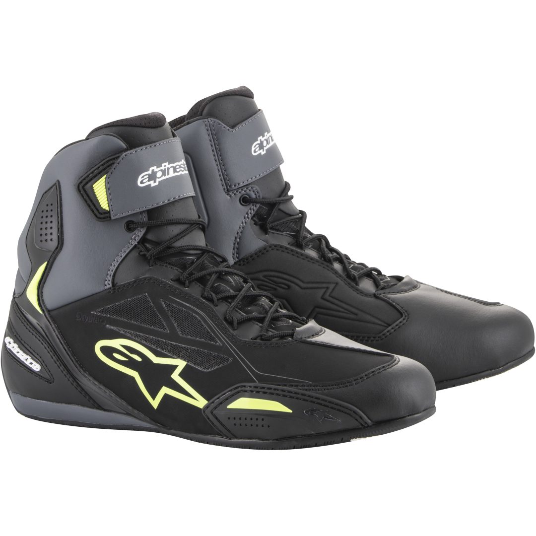 MC-sko Faster-3 Drystar Fluorescerende Sort/Gul Alpinestars 46
