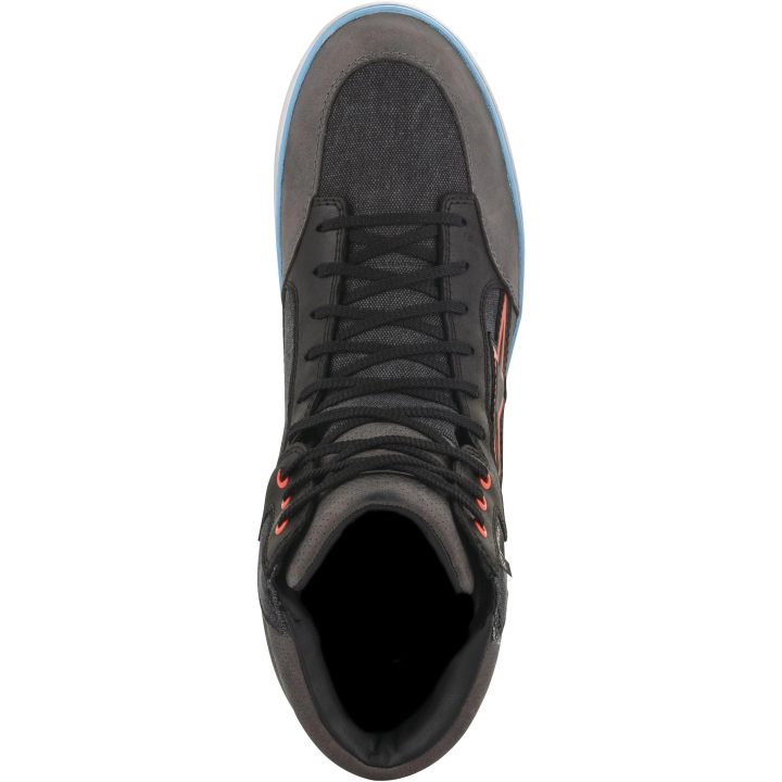 MC-sko J-6 Wp Canvas Antracit/Sort/Lyseblå/Rød/Grå Canvas/Fuldnarvet læder ALPINESTARS 40.5 – billede 2