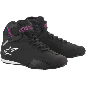 MC-støvler Dame Sector Sort/Pink ALPINESTARS