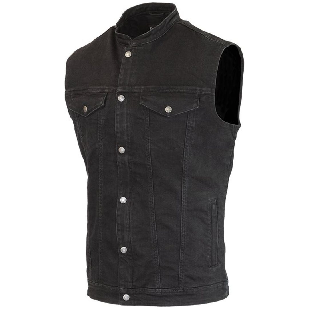 MC-vest Club Denim Sort Merlin XXL