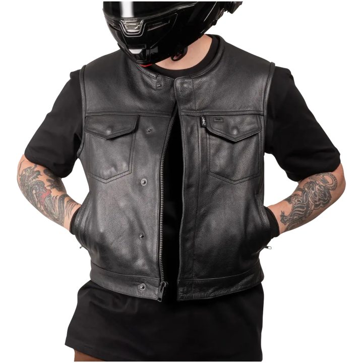 MC-Vest Encinal Læder Sort THRASHIN SUPPLY CO. – billede 6