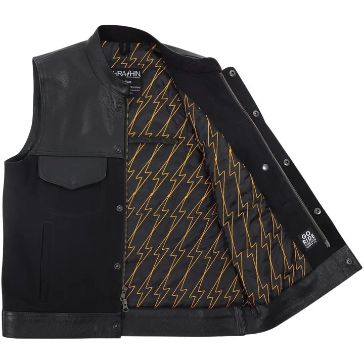 MC-Vest Kanan Læder Denim Sort THRASHIN SUPPLY CO. – billede 3