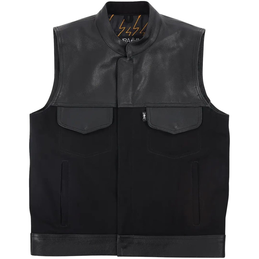MC-Vest Kanan Læder Denim Sort THRASHIN SUPPLY CO.