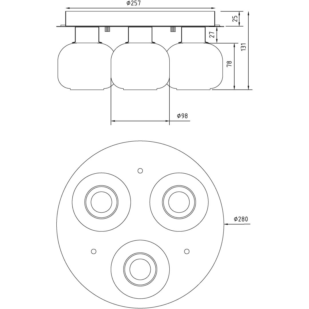 Messina Plafond Bad, Mat Messing ANETA HOME Sokkel G9 Mat Messing /Opalhvid – billede 4