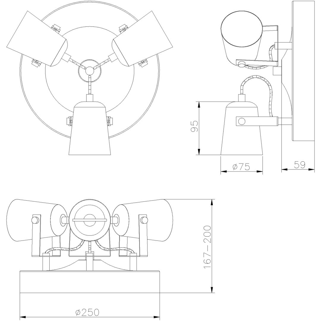 Metz Loftspot Rondell, Sort/Mat Messing ANETA HOME Sokkel GU10 Sort /Mat Messing – billede 6