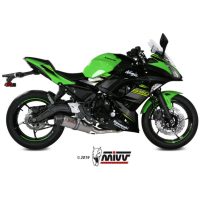 MIVV Oval Full Exhaust System Titanium/Carbon End Cap - Kawasaki Z650