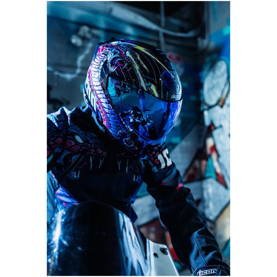 Modulærhjelm Threshold Synthwave Lazer Cobra Lilla ICON XS – billede 4