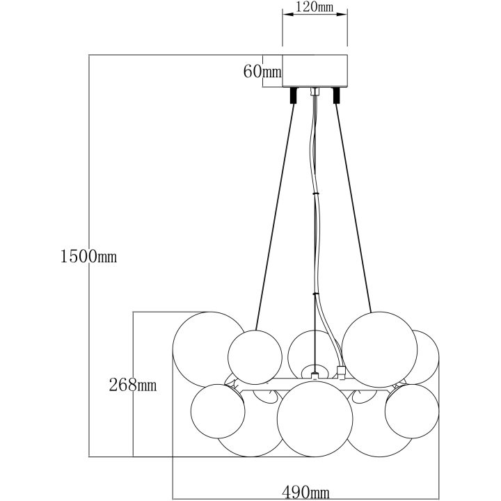 Molekyl Loftlampe Rund, Mat Messing/hvid ANETA HOME Sokkel G9 Mat Messing /Opalhvid – billede 11