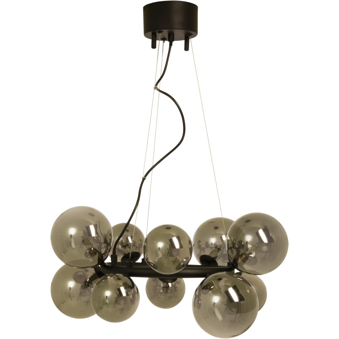 Molekyl Loftlampe Rund, Sort/røgfarvet ANETA HOME Sokkel G9 Sort /Røggrå – billede 4
