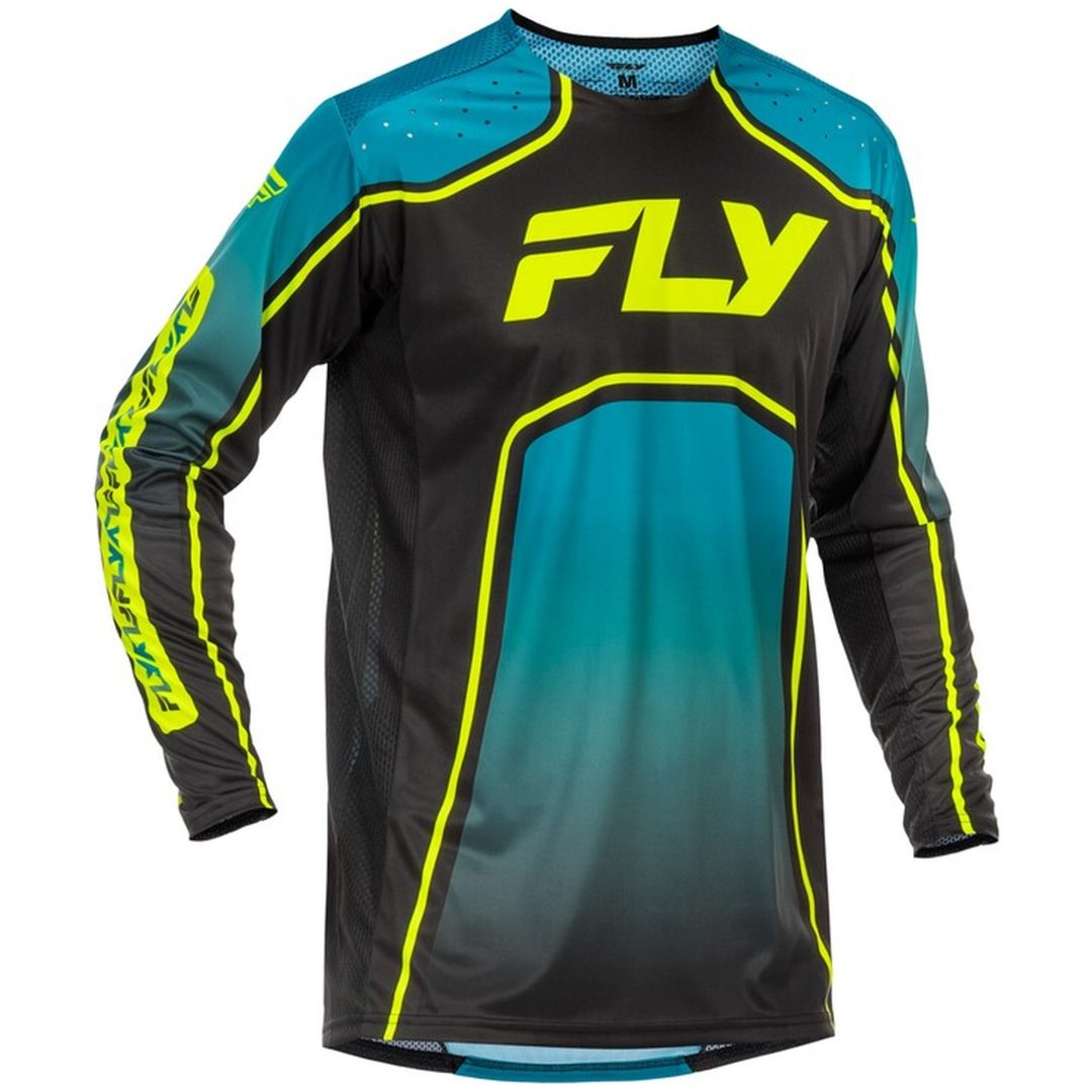 MTB Ungdomstrøje Rayce Turkis/Sort/Limegrøn FLY RACING yxl