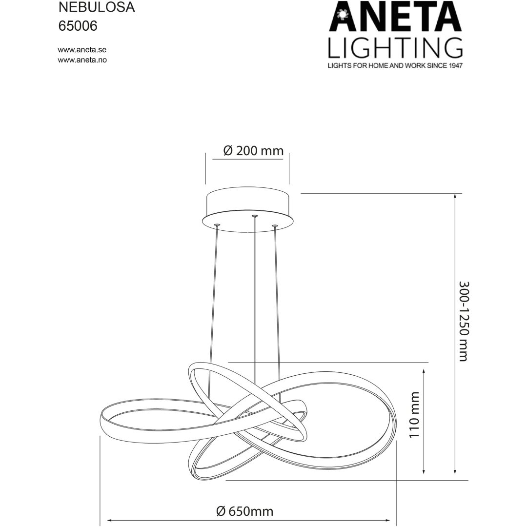 Nebulosa Loftlampe, Sort ANETA HOME Sort – billede 5