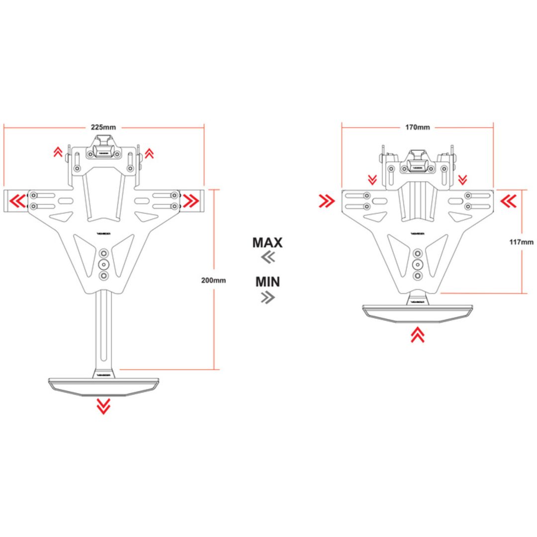Nummerpladeholder Akron-rs Pro HIGHSIDER – billede 4