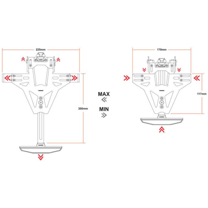 Nummerpladeholder Akron-rs Pro Universal HIGHSIDER – billede 4