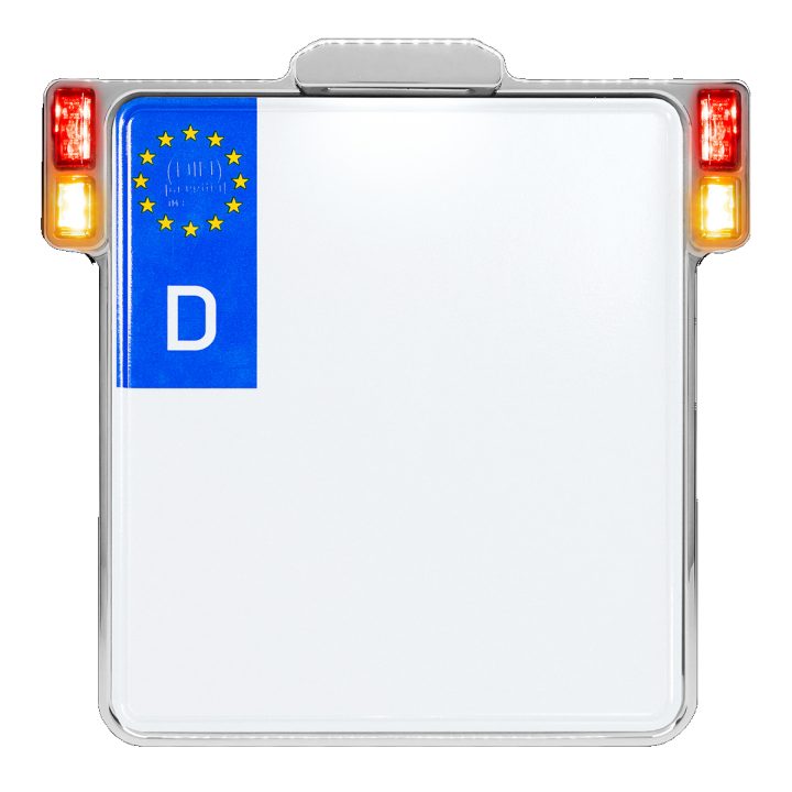 Nummerpladeholder All-in-one 2.0 Med LED-skiltelys, Bremselys og Baglys Krom HEINZ BIKES Baglygte/Nummerpladeholder – billede 2