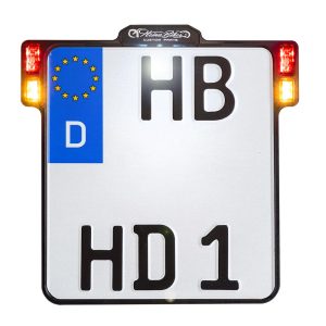 Nummerpladeholder Alt-i-en 2.0 Med LED-nummerpladelys, Bremselys Og Baglygte Anodiseret/Sort HEINZ BIKES