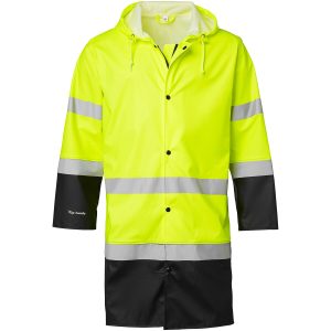 Overdel Regnfrakke Varsel Fluorescerende Gul/Sort Top Swede