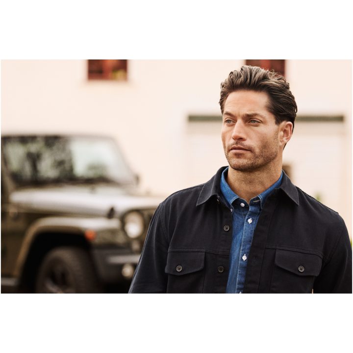 Overshirt Highwoods Marinblå James Harvest – billede 9