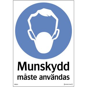 Påbudsskilt Gulvmærkat Mundbind skal anvendes