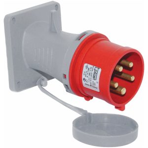 Panelindtag, Forsænket, Skråt, 16A, 3P+N+J, 400V, 6h, IP44 (85x85) MALMBERGS