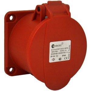 Panelstikdåse, Forsænket, Lige, 32A, 3P+N+J, 400V, 6h, IP44 (75x75) MALMBERGS