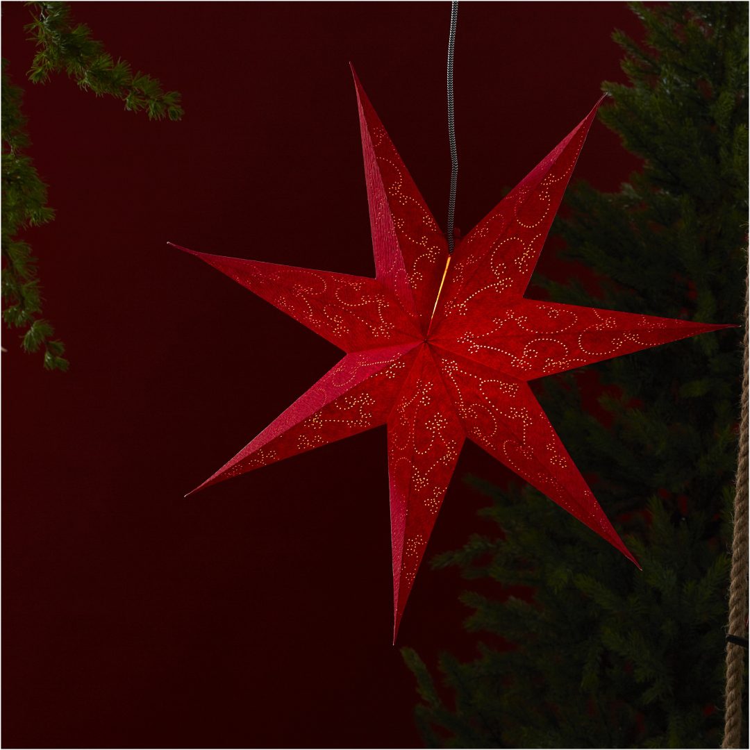 Papirstjerne Decorus Rød Star Trading 63 cm – billede 8