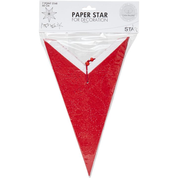 Papirstjerne Decorus Rød Star Trading 63 cm – billede 7