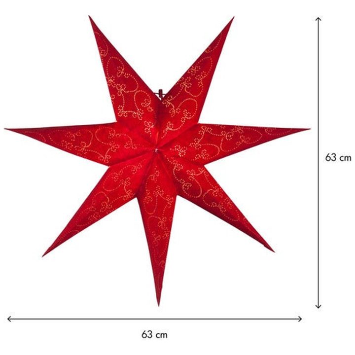 Papirstjerne Decorus Rød Star Trading 63 cm – billede 6