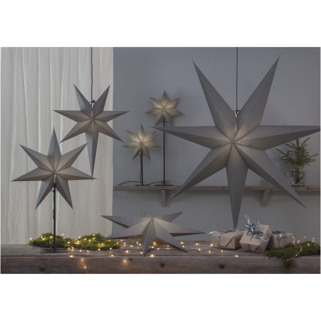 Papirstjerne Ozen Grå Star Trading 70 cm – billede 4