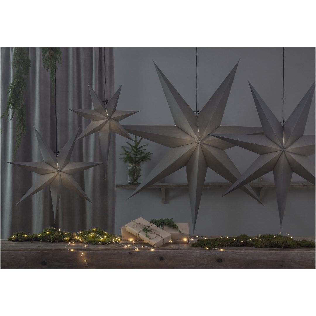 Papirstjerne Ozen Grå Star Trading 70 cm – billede 2