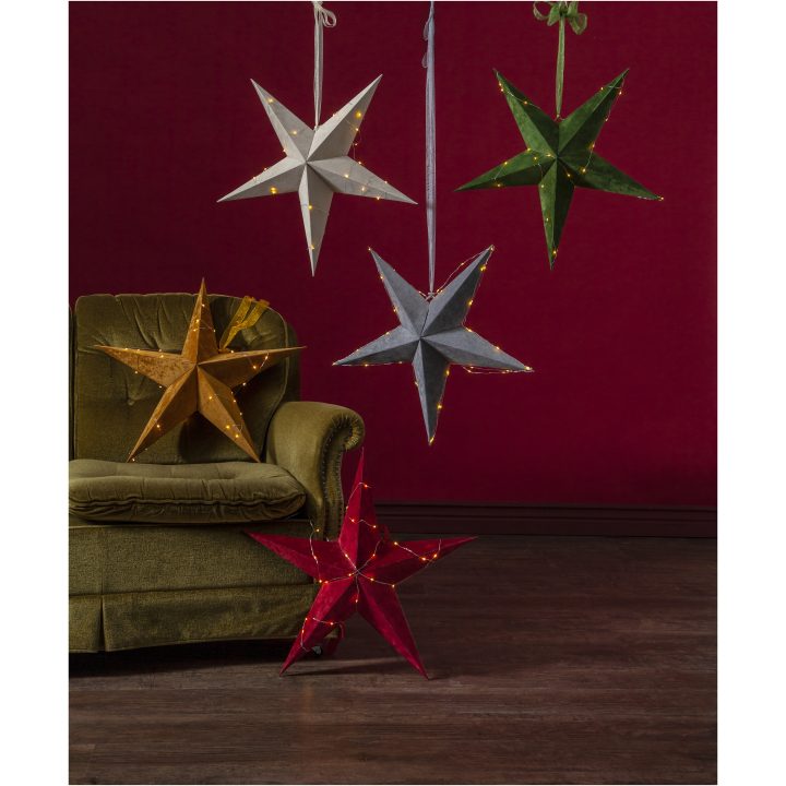 Papirstjerne Velvet Grå Star Trading – billede 6