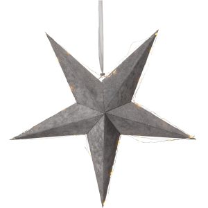 Papirstjerne Velvet Grå Star Trading