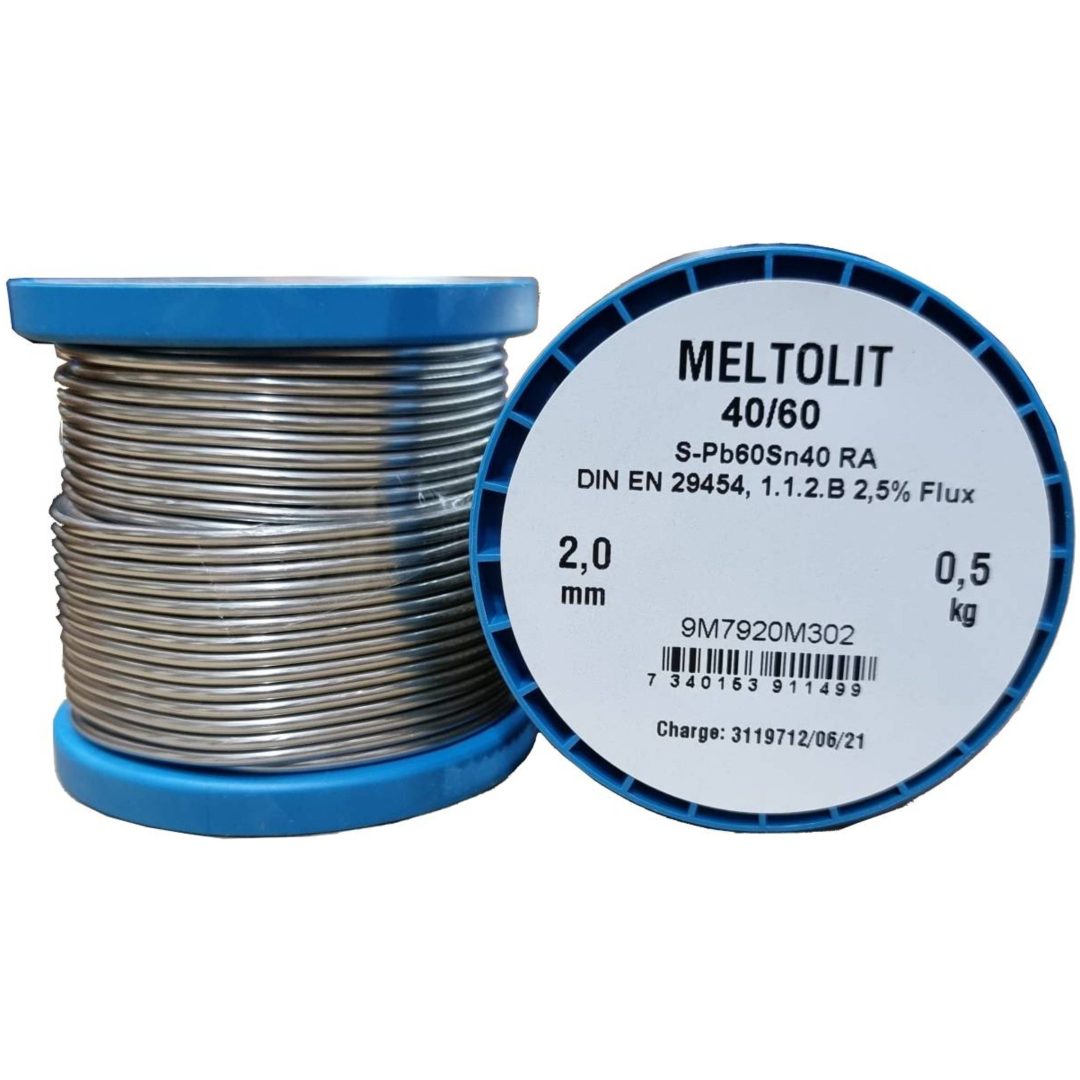 Pb60Sn40 "RA" MELTOLIT LODDTRÅD PB60SN40 RA 2,0MM 500G