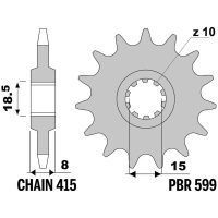 PBR Steel Standard Front Sprocket - 415