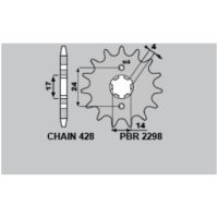 PBR Steel Standard Front Sprocket - 428