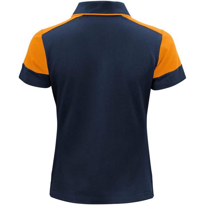 Pikétröja Dam Prime Marinblå/neonorange Printer PRIME XS – billede 2