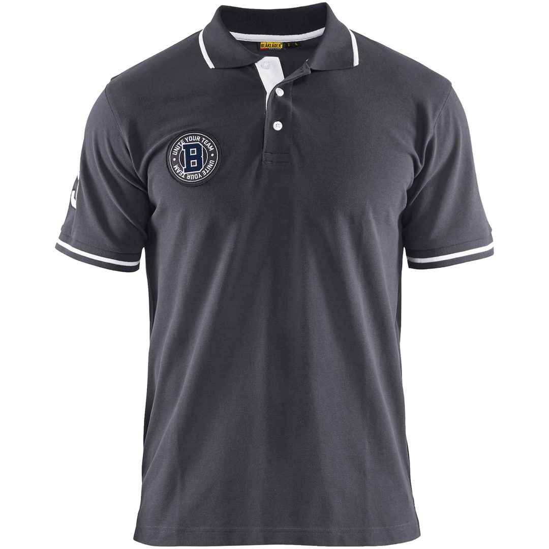 Piquétrøje Hvid/grå 91751050 Blåkläder Medium