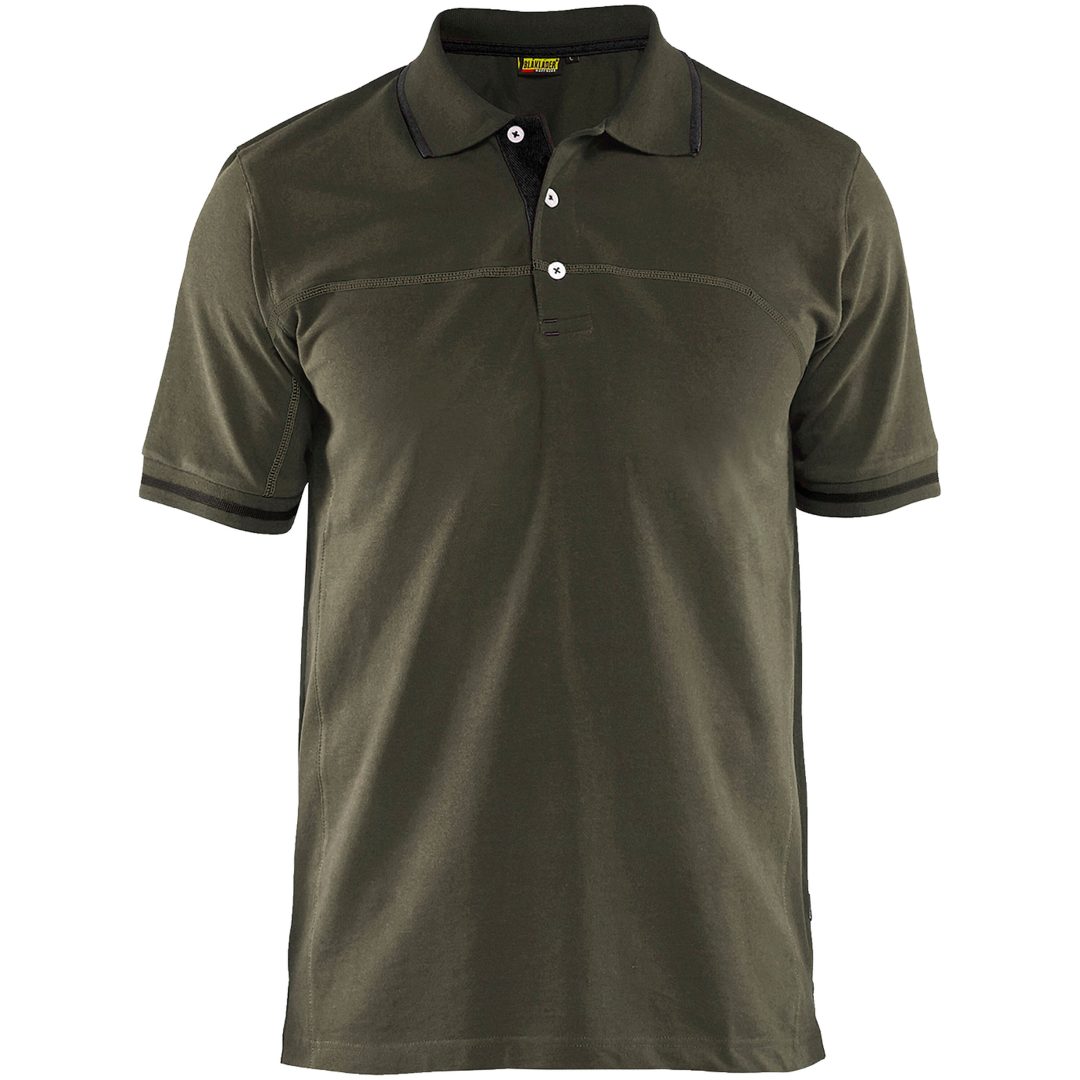 Piquétrøje Sort/grøn 33891050 Blåkläder XS