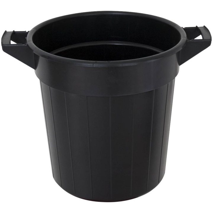 Plastiktønde 40L med håndtag sort LÅG TIL TØNDE SORT 40L