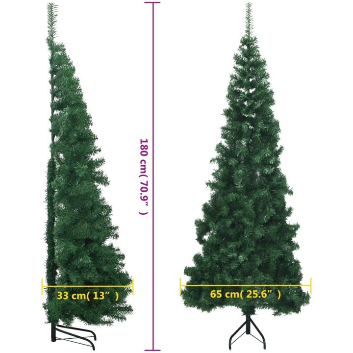 Plastjuletræ til hjørne grøn 180 cm PVC vidaXL 180 x 65 cm – billede 8
