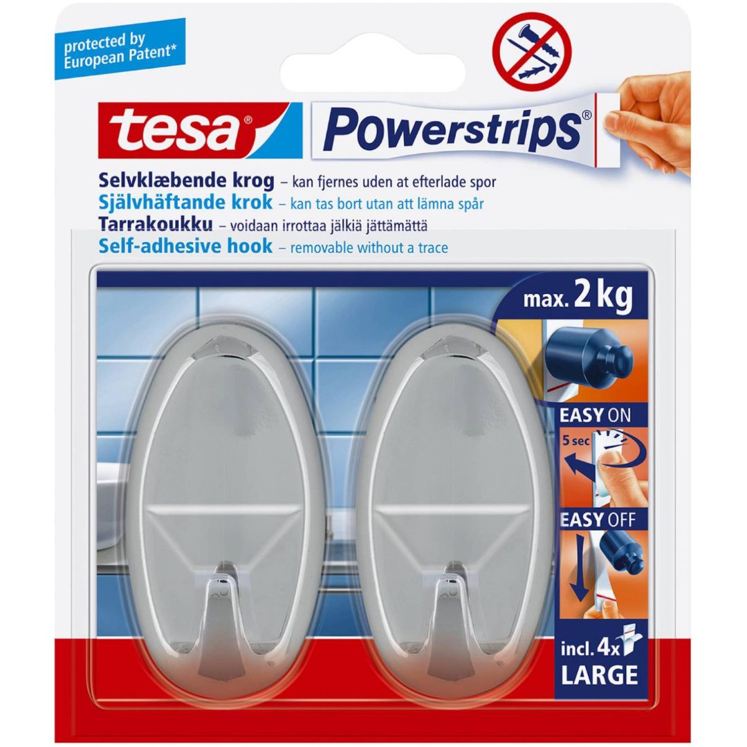 Powerstrips krog tesa KROG POWERSTRIP OVAL 58050 KROG – billede 3