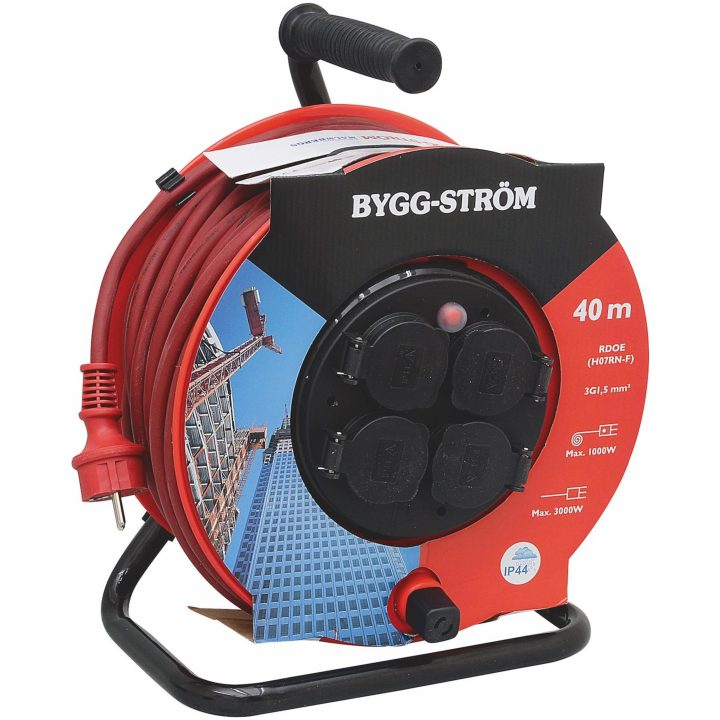 Professionel kabeltromle, 40 m, 3G1,5, IP44, Antitwist MALMBERGS – billede 2