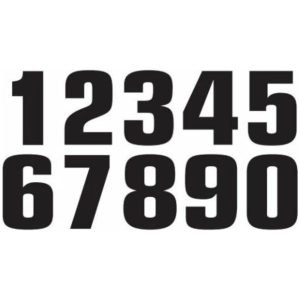 Race Number 4 20x13cm Black Set of 3 Tecnosel
