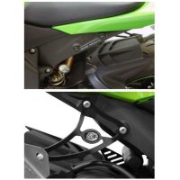 Rear Footrest Blanking Plate Kit Black Kawasaki ZX6R/RR R&G Racing