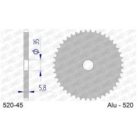Rear Sprocket 520 43 Teeth Aluminium Afam