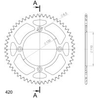 Rear Sprocket Alu RAL-209:55 Black SUPERSPROX