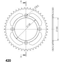 Rear Sprocket Alu RAL-6622:48 Black SUPERSPROX