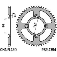 Rear Sprocket Alu Standard - 420 PBR